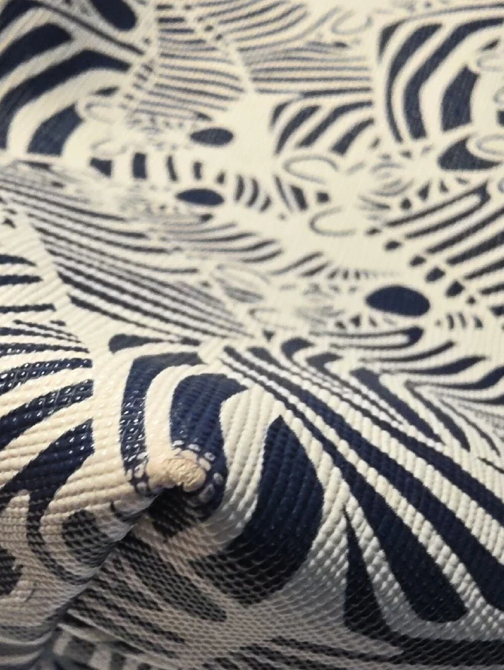 Dabney Lee | Women's Navy & White Zebra Pattern Accessories Cosmetic Pouch Bag